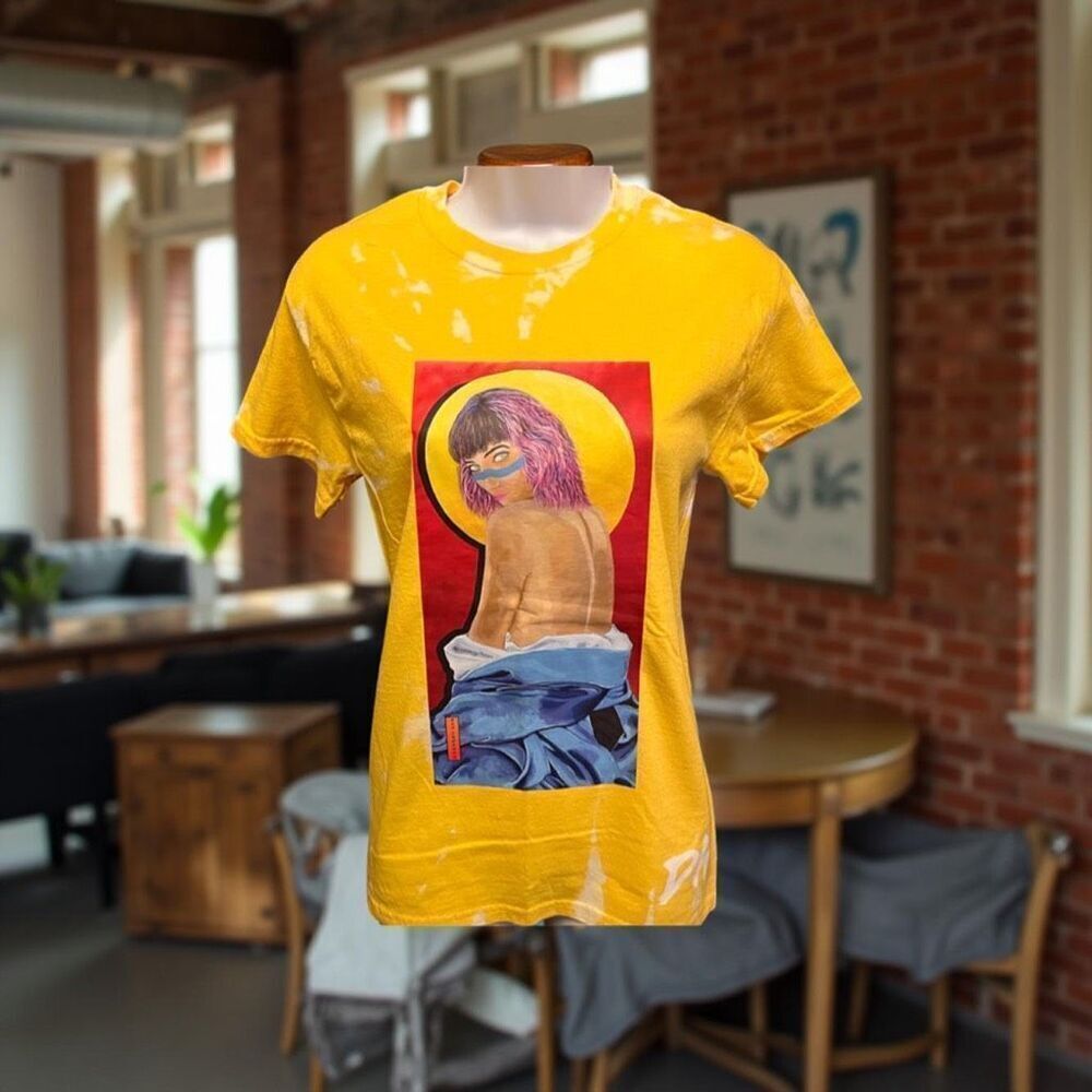 NWOT Slaughter In Style Graphic T Shirt Size Small Unisex  Yellow Tie Dye